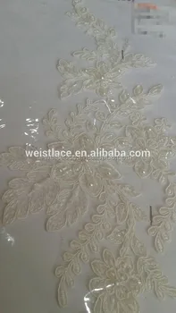 Guangzhou Bridal Corded Beaded Crystal Appliques For Wedding