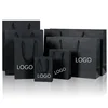 Fashion Black Shopping Bag Foldable Accept Custom Logo Shopping Bag Reusable Hot Sale Shopping Bag Paper