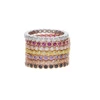 925 Sterling Silver 7 Color Geometric Stackable Ring Fashion Design Birthstone CZ Ring Girl Women Jewelry