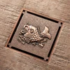 HIDEEP bathroom accessories brass floor drain shower room deodorant drainage fish pattern rose gold
