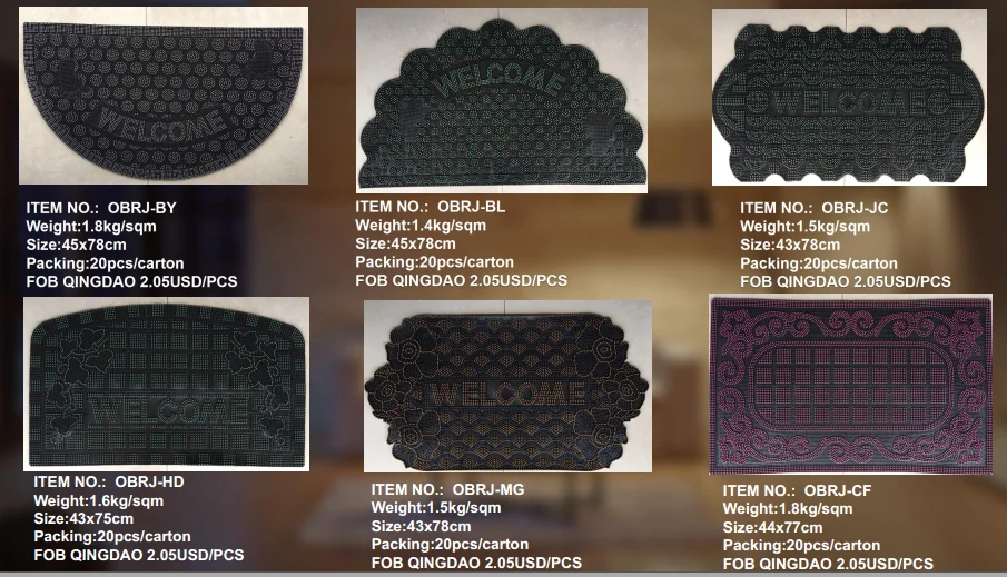 High Quantity Black Antislip Non Slip Rubber Door Mats Front Door Outdoor Mats Shoes Cleaning