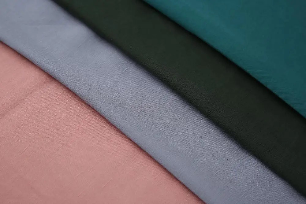E26 Fashion Solid Color 25% Linen Twill 75% Tencel Fabric For Casual ...