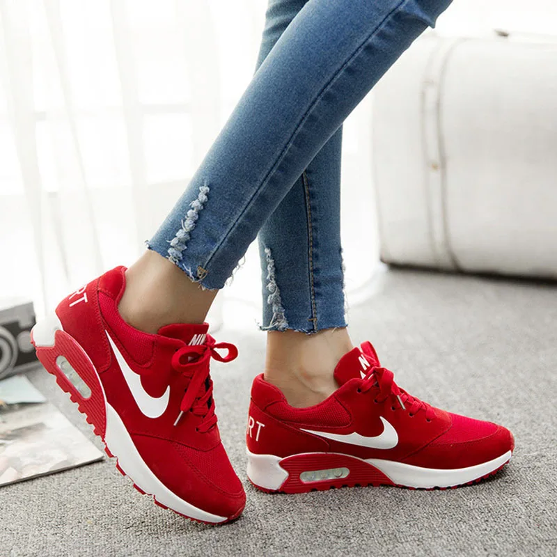 Women Shoes 2015 Fashion Red Wedge Sneakers Low Top Air
