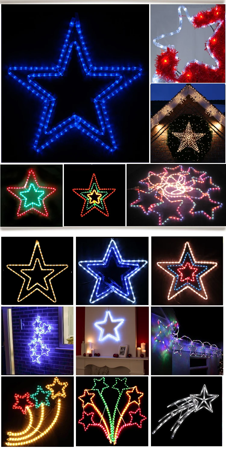 Led Christmas Star String Lights For Festoon Motif Light