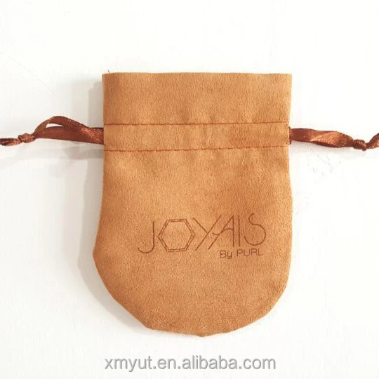 Custom Suede Drawstring Bag/suede Jewelry Pouch