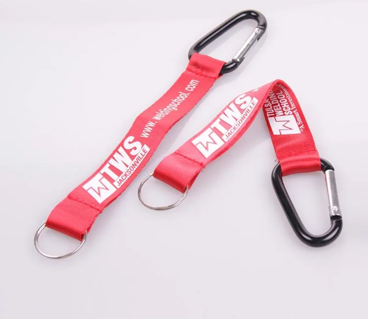 Promotional Nylon Keychain Short Lanyard With Carabiner Buy Custom