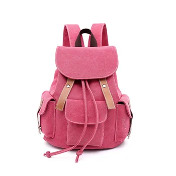 women canvas casual patchwork backpack