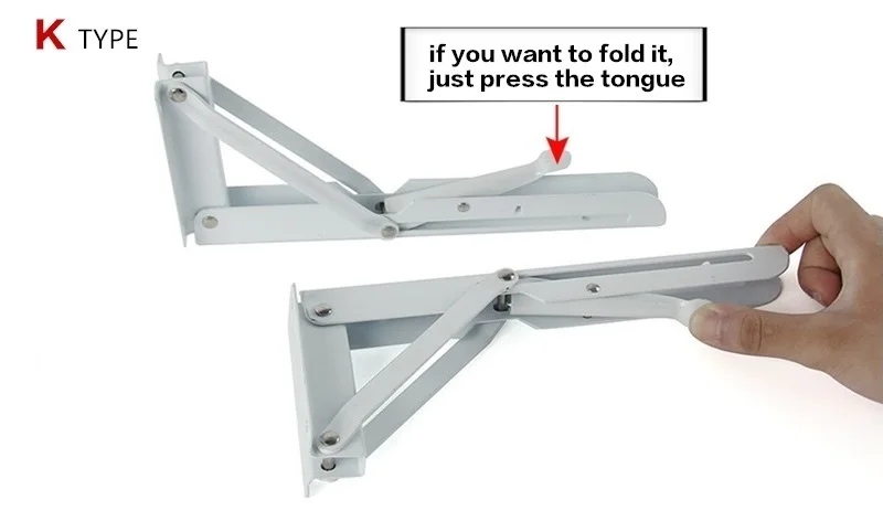 Furniture Hardware K Type Steady Folding Shelf Support Heavy Duty Shelf Bracket