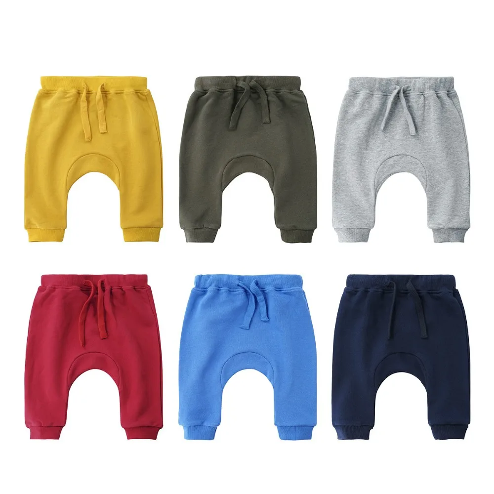 China Wholesale 024 Months 100 Cotton Plain Color Baby Harem Pants