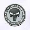Personalized Design Custom 2D 3D round Skull Embossed Name Logo Soft PVC Rubber Patches with Hook and Loop