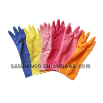 colored rubber gloves