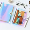 high quality wholesale office school stationery supplies laser notebook PVC cover A6 size ring binder 6 ring binder planner