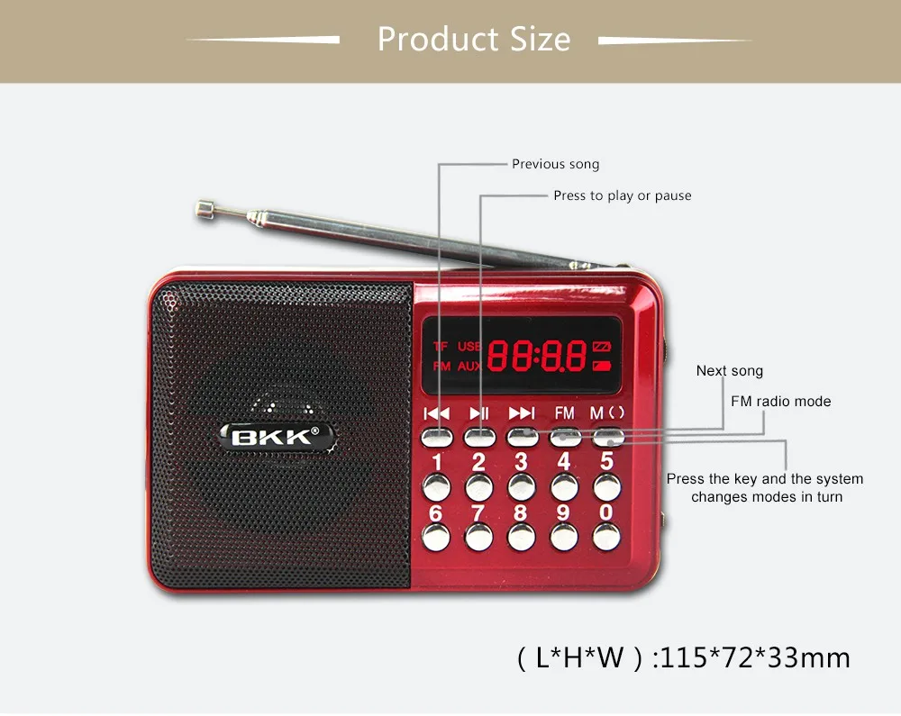 Made In China Speaker Mini Fm Radio Mp3 Player With Usb (kk62) Buy