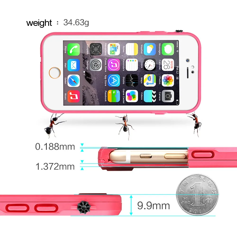 Unbreakable Waterproof Cell Phone Case For Iphone 6s Water Resistant