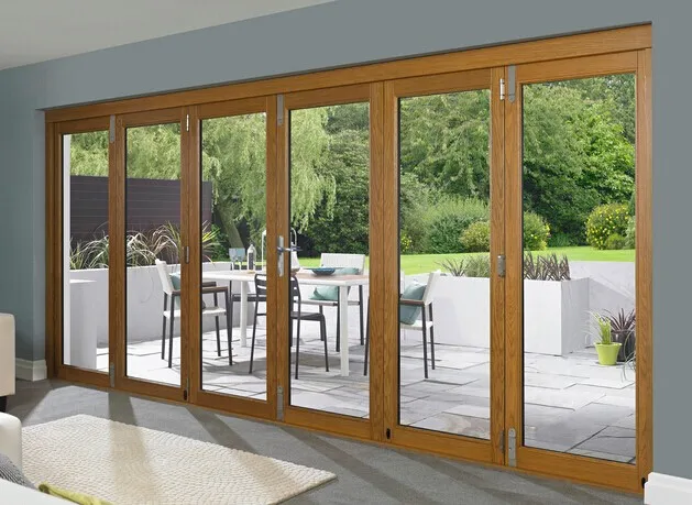 Double Tempered Glass Folding Door Aluminum Folding Door Interior