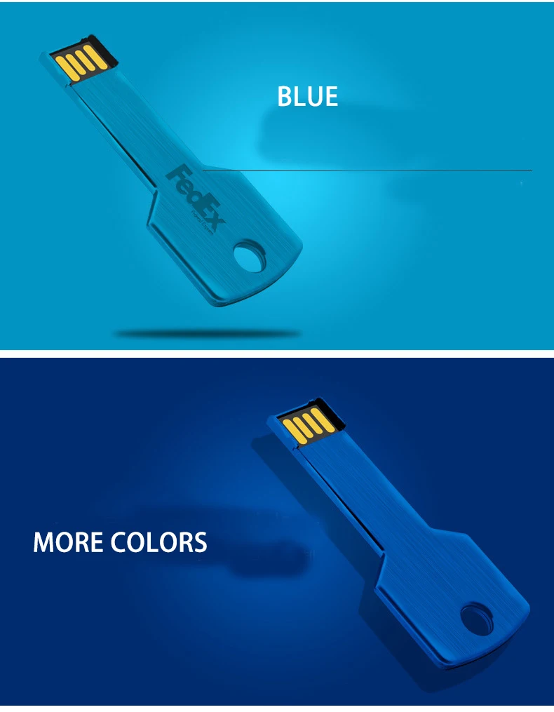 Hot Sale Metal Key Shaped Usb Flash Drive 2GB 4GB 8GB 16GB 32GB 64GB Memoria Stick With Custom Logo - ANKUX.COM