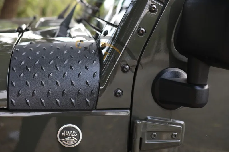 Durable Black Cowl Body Armor Side Cowl Cover Trim For Jeep Wrangler Jk