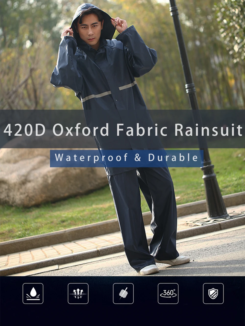 Waterproof Reflective Jacket Rain Coat Reflective Green Rainsuit