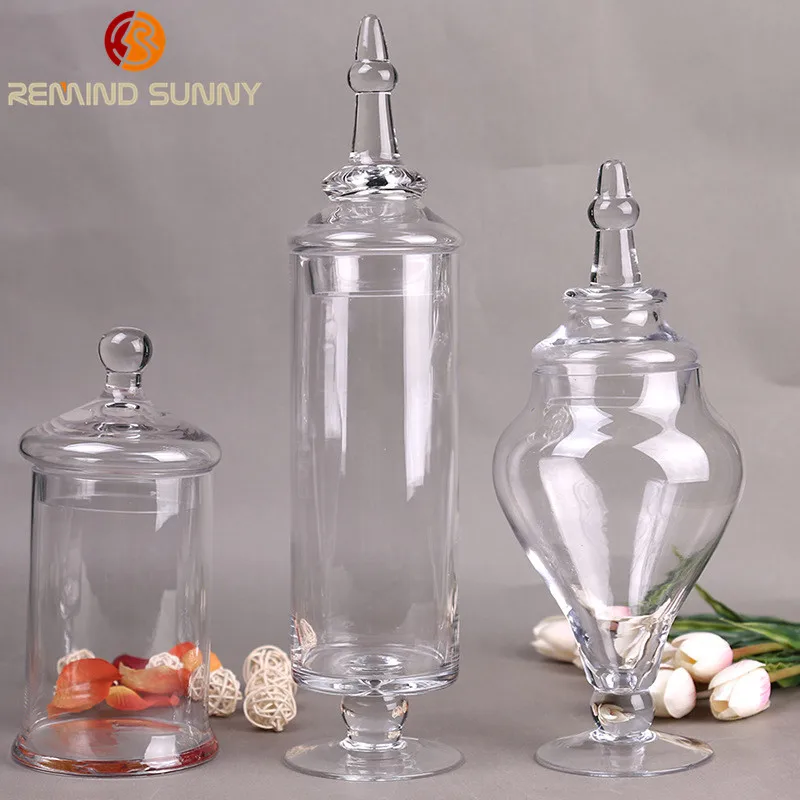 Designer Clear Glass Apothecary Jars (3 Piece Set) Decorative Weddings