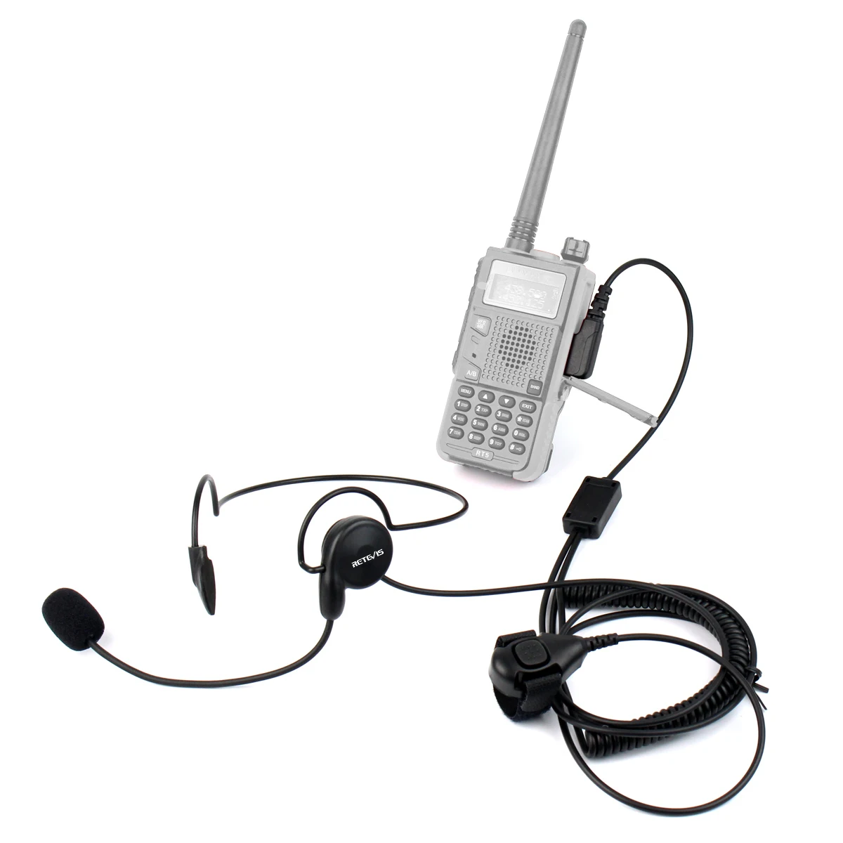 2Pin Earpiece Mic Finger PTT Headset for Kenwood Baofeng UV5R 888S Retevis Radio