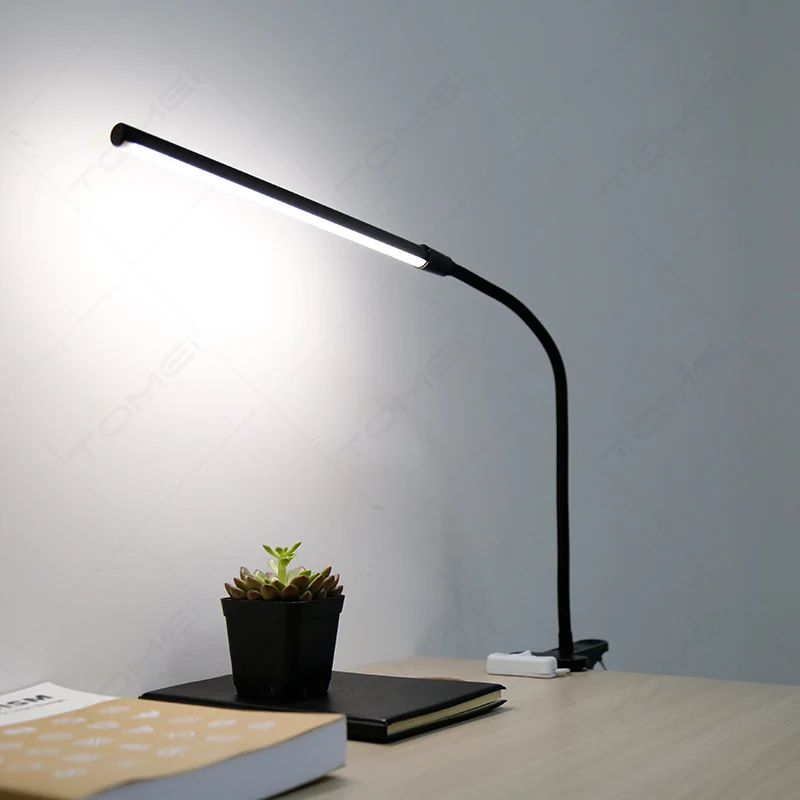 Abs Clip On Desk Bed Lights Flexible Long Arm Adjule Clamp Lamp Led