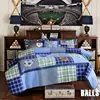 Applique Baseball Double Bed Sheet Sets 100% Cotton, Patchwork Korean Bed Sheet