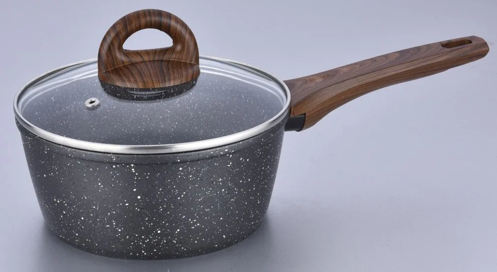 Wodden Design Marble Non Stick Coating Cookware Set Buy