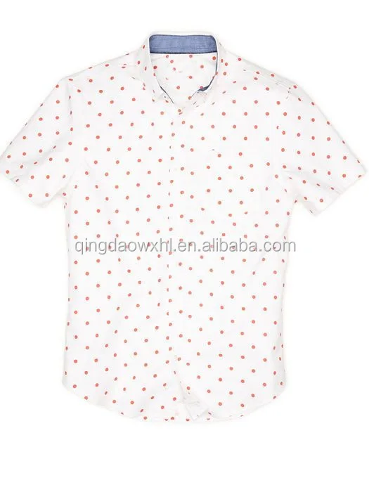 white shirt with red dots