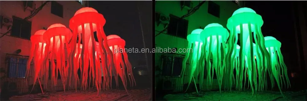 Custom Outdoor Decorative Color Changing LED Jellyfish Balloon