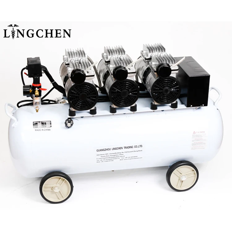 
Oilless and silent dental air compressor 