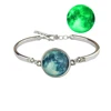 2019 Fashion Lunar Eclipse Series Glow In The Dark Jewelry Luminous Hand Catenary Glass Dome Cabochon Bangle