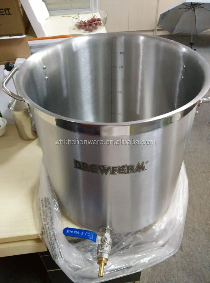 Customized Fittings On Induction Large Stainless Steel Beer Brewing