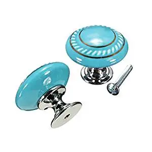 CSKB Blue 4PCS Retro Style Round Cabinet Knob Cupboard Drawer Furniture Kitchen Dresser Door Wardrobe and Bathroom Shutters Locker Pull Handle,vintage Kitchen Cabinets /& Vanity Knob Handles /…