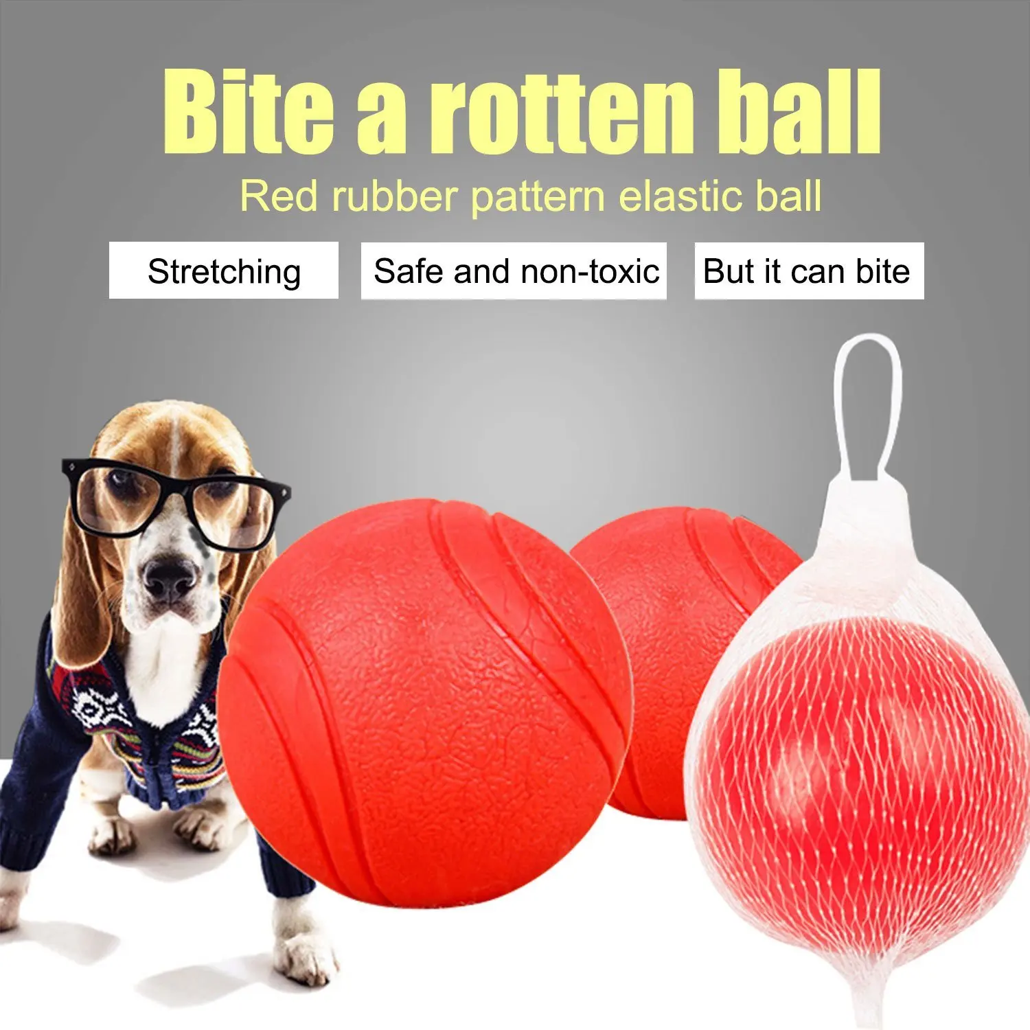 Pet toy ball bite-resistant solid dog bite not bad rubber elastic ball