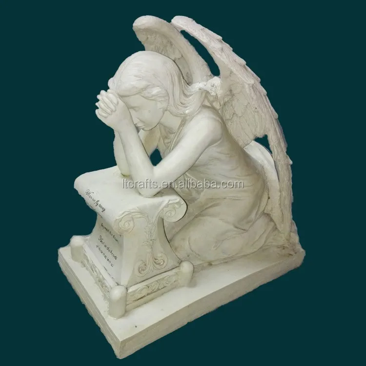 Factory Custom Handmade Carved Outdoor Decor Large Resin Weeping Angel