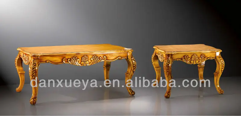 Vintage French Provincial Rococo Highly Carved End Table Baroque Oak Wooden Coffee