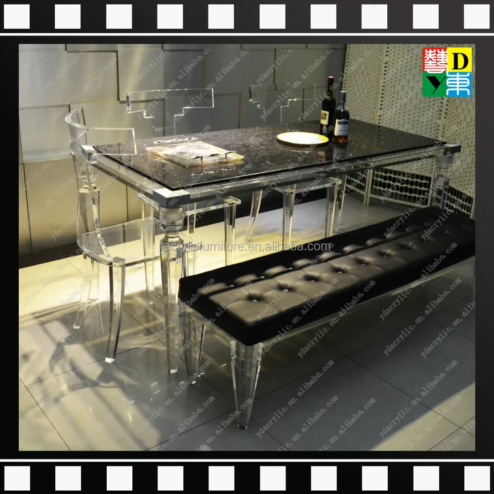 Plexi luxe ontwerp acryl eettafel set elegante acryl woonkamer ...