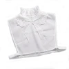 Fashion Women White Chiffon Fake Half Shirt Collar Detachable Blouse Ruffle Collar