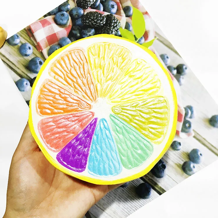 custom polyurethane foam squishy jumbo orange fruit