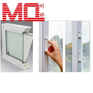 aluminum casement windows with built in blinds inside double glass window MQ-68