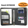 Conference Document A5 PU Leather Portfolio with Wireless Charging and Power Bank
