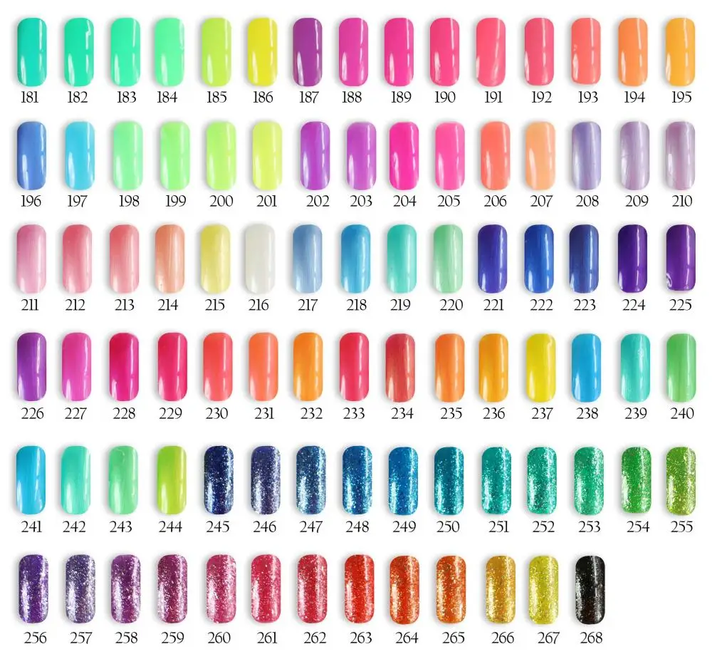 Free shipping 6pcs VOG fashion pure alluring color UV gel nail polish 15ml 268 colors for