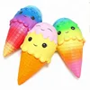22cm Cute Jumbo Squishy Colorful Face Ice Cream Cone Slow Rising Soft Squishes Cream Scente