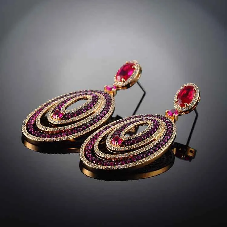 Designer Earring 22k Gold Jewelry In Pakistan 24k Gold Dipped Real Rose