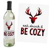 Set of 4 custom Christmas & Holiday Buffalo Plaid Wine Bottle Labels