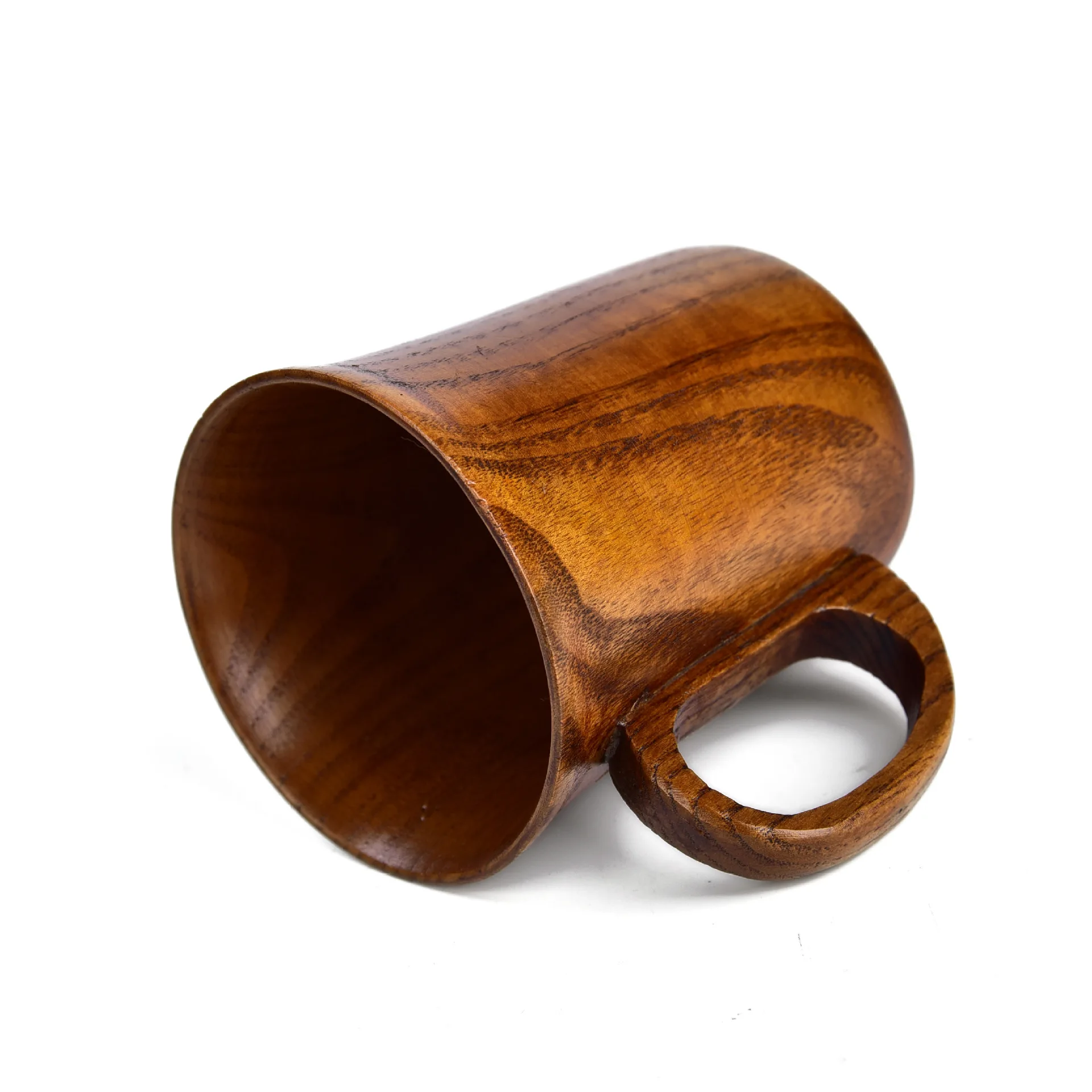 2019最受欢迎的工厂批发定制枣健康手工木杯天然茶杯带手柄