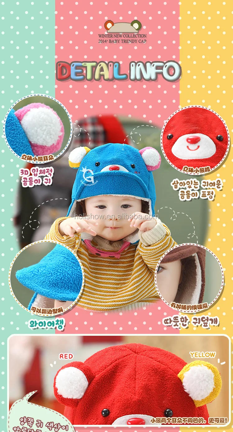 Pola Kartun Lucu Earflap Kutub Bulu Anak Anak Bayi Topi Musim Dingin