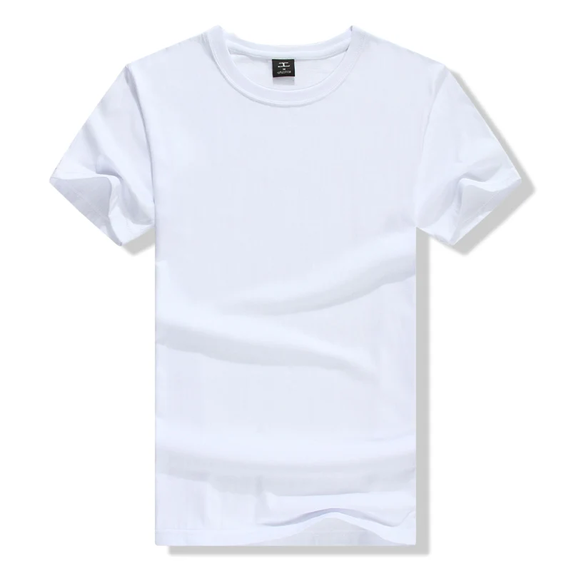 Custom Round Neck 100% Organic Cotton Short Sleeve Plain White T Shirt ...