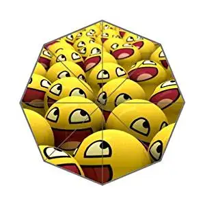 Fashionable 3D Happy and Sad Smile Face Storm-Resistant Umbrella