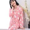 Lady cotton sleeping wear women's long sleeve fashion lady pajamas China wholesale sexy pajama pants